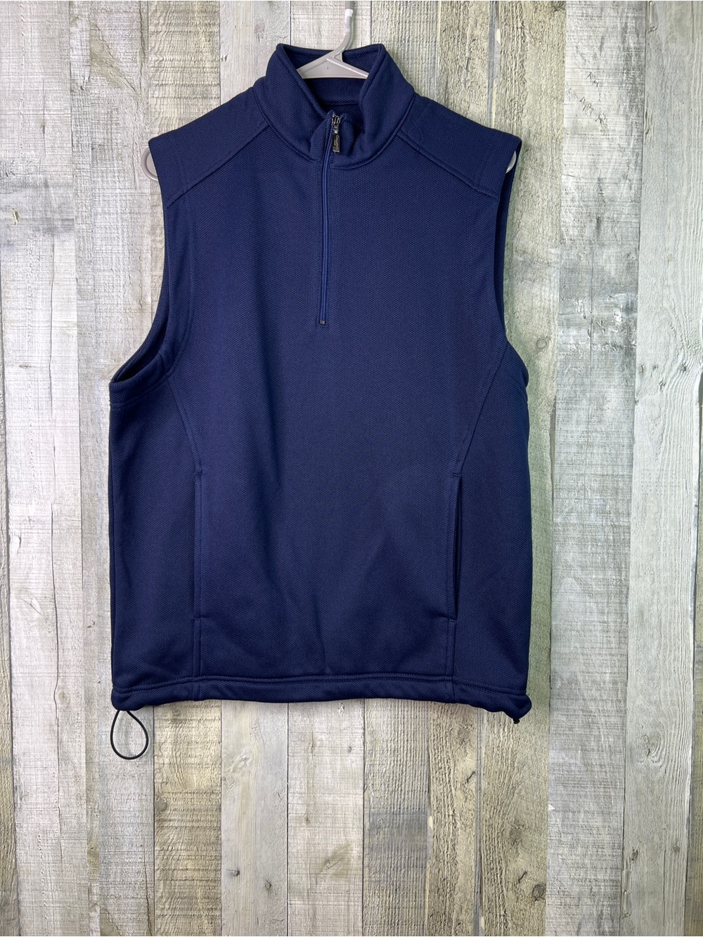 Champions Tour Medium Navy Blue Pullover 1/4 Zip Sleeveless Vest Side Cinchers